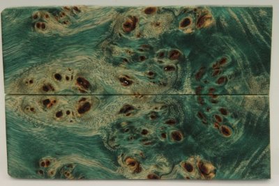 Plaquettes pour la coutellerie, Loupe de Peuplier stabilis&eacute;e vert, ref:PLpPEs73907ve