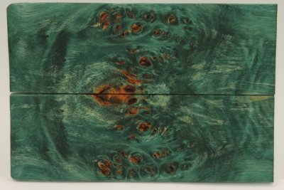 Plaquettes pour la coutellerie, Loupe de Peuplier stabilis&eacute;e vert, ref:PLpPEs73909ve