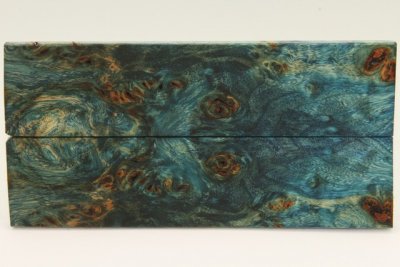 Plaquettes pour la coutellerie, Loupe de Peuplier stabilis&eacute;e bleue, ref:PLpPEs74051b