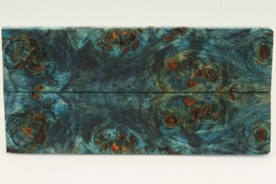 Plaquettes pour la coutellerie, Loupe de Peuplier stabilis&eacute;e bleue, ref:PLpPEs74049b