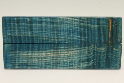 Plaquettes pour la coutellerie, Erable sycomore ond&eacute; stabilis&eacute; bleu, ref:PESOs74129b