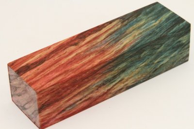Bloc pour la coutellerie, H&ecirc;tre &eacute;chauff&eacute; stabilis&eacute; multicolore, ref:BHs74186mu
