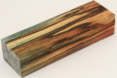 Bloc pour la coutellerie, H&ecirc;tre &eacute;chauff&eacute; stabilis&eacute; multicolore, ref:BHs74188mu