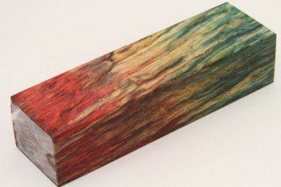Bloc pour la coutellerie, H&ecirc;tre &eacute;chauff&eacute; stabilis&eacute; multicolore, ref:BHs74187mu