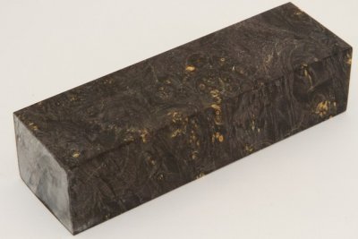 Bloc pour la coutellerie, Loupe d'Erable N&eacute;gundo stabilis&eacute; noir/vert, ref:BLpErs74304nr