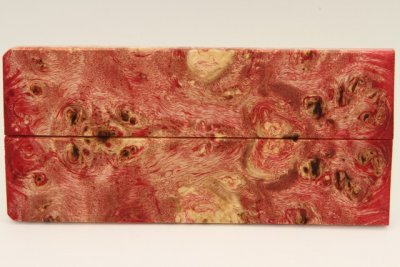 Plaquettes pour la coutellerie, Loupe de Peuplier stabilis&eacute; rouge, ref:PLpPEs74527r