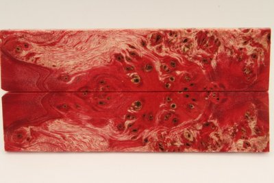 Plaquettes pour la coutellerie, Loupe de Peuplier stabilis&eacute; rouge, ref:PLpPEs74526r