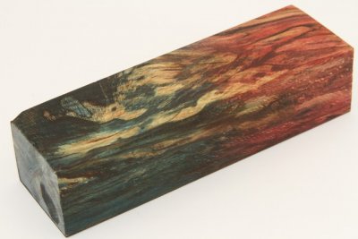 Bloc pour la coutellerie, H&ecirc;tre &eacute;chauff&eacute; stabilis&eacute; multicolore, ref:BHs74538mu