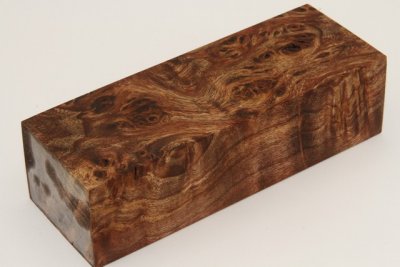 Bloc pour la coutellerie, Loupe de Peuplier stabilis&eacute;e marron, ref:BLpPEs74546ma