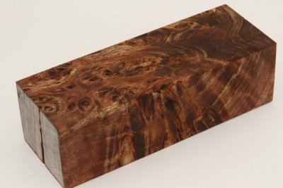 Bloc pour la coutellerie, Loupe de Peuplier stabilis&eacute;e marron, ref:BLpPEs74548ma