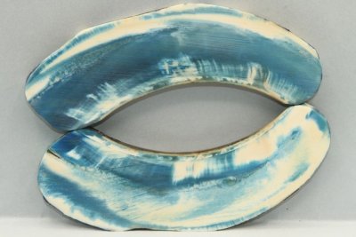 Plaquettes pour la coutellerie, d&eacute;fense de phacoch&egrave;re stabilis&eacute;e bleue, ref:PPHACOs74634
