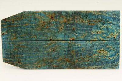 Plaquettes pour la coutellerie, loupe de Fr&ecirc;ne stabilis&eacute; bleue, ref:PLpFrs74686b