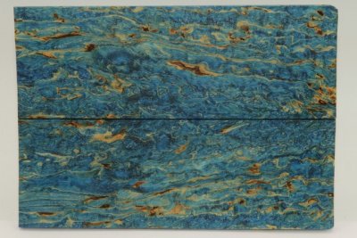 Plaquettes pour la coutellerie, loupe de Fr&ecirc;ne stabilis&eacute; bleue, ref:PLpFrs74688b