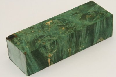 Bloc pour la coutellerie, Loupe d'Erable N&eacute;gundo stabilis&eacute; vert, ref:BLpErs74770ve