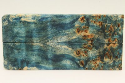 Plaquettes pour la coutellerie, Loupe de Peuplier stabilis&eacute;e bleue, ref:PLpPEs75004b