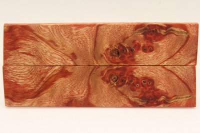 Plaquettes pour la coutellerie, Loupe de Peuplier stabilis&eacute; orange, ref:PLpPEs74986o