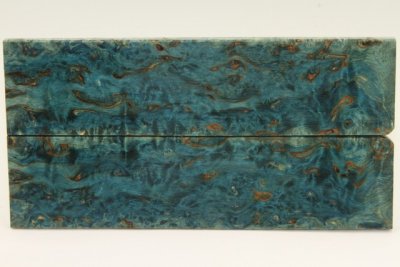Plaquettes pour la coutellerie, Bouleau de Car&eacute;lie stabilis&eacute; bleu, ref:PBMs75116b