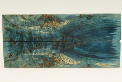Plaquettes pour la coutellerie, Bouleau de Car&eacute;lie stabilis&eacute; bleu, ref:PBMs75117b