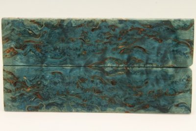 Plaquettes pour la coutellerie, Bouleau de Car&eacute;lie stabilis&eacute; bleu, ref:PBMs75119b