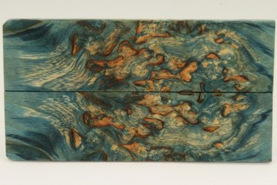 Plaquettes pour la coutellerie, Bouleau de Car&eacute;lie stabilis&eacute; bleu, ref:PBMs75121b