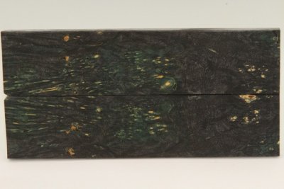 Plaquettes pour la coutellerie, Loupe d'Erable N&eacute;gundo stabilis&eacute; noir/vert, ref:PLpErs75127nr
