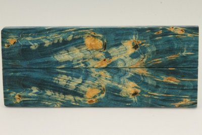 Plaquettes pour la coutellerie, Loupe d'Erable N&eacute;gundo stabilis&eacute; bleu, ref:PLpErs75402b