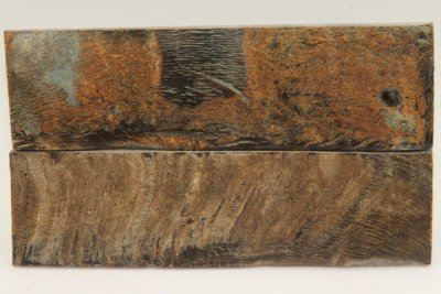 Plaquettes pour la coutellerie, corne de buffle avec cro&ucirc;te, ref:PCrBUF75415