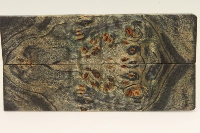 Plaquettes pour la coutellerie, Loupe de Peuplier stabilis&eacute;e noire, ref:PLpPEs75436nr