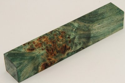 Carrelet &agrave; stylo, Loupe de Peuplier stabilis&eacute;e verte, ref:SLpPEs75461ve