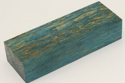 Bloc pour la coutellerie, loupe de Fr&ecirc;ne stabilis&eacute;e bleue, ref:BLpFrs75490b