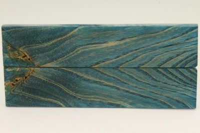 Plaquettes pour la coutellerie, loupe de Fr&ecirc;ne stabilis&eacute; bleue, ref:PLpFrs75482b