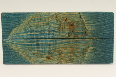 Plaquettes pour la coutellerie, loupe de Fr&ecirc;ne stabilis&eacute; bleue, ref:PLpFrs75486b