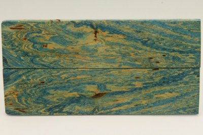 Plaquettes pour la coutellerie, loupe de Fr&ecirc;ne stabilis&eacute; bleue, ref:PLpFrs75487b