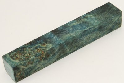 Carrelet &agrave; stylo, Loupe de Peuplier stabilis&eacute;e bleue, ref:SLpPEs75491b