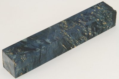 Carrelet &agrave; stylo, Loupe d'Erable N&eacute;gundo stabilis&eacute; bleu, ref:SLpErs75947b