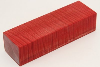 Bloc pour la coutellerie, Erable sycomore ond&eacute; stabilis&eacute; rouge, ref:BESOs76032r
