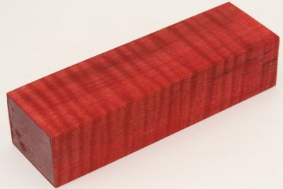 Bloc pour la coutellerie, Erable sycomore ond&eacute; stabilis&eacute; rouge, ref:BESOs76031r