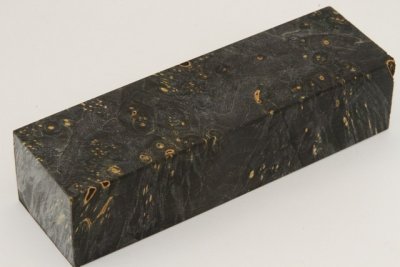 Bloc pour la coutellerie, Loupe d'Erable N&eacute;gundo stabilis&eacute; noir, ref:BLpErs76054nr