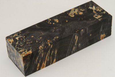 Bloc pour la coutellerie, Loupe d'Erable N&eacute;gundo stabilis&eacute; noir, ref:BLpErs76056nr