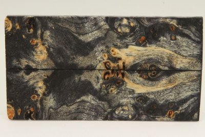 Plaquettes pour la coutellerie, Loupe de Peuplier stabilis&eacute;e noire, ref:PLpPEs76111nr