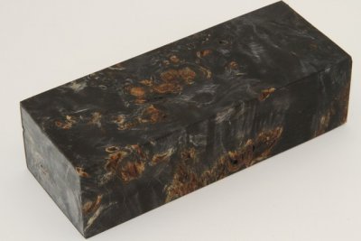 Bloc pour la coutellerie, Loupe de Peuplier stabilis&eacute;e noire, ref:BLpPEs76220nr