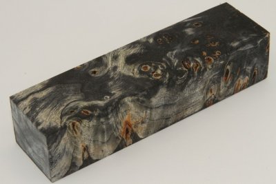 Bloc pour la coutellerie, Loupe de Peuplier stabilis&eacute;e noire, ref:BLpPEs76219nr