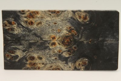 Plaquettes pour la coutellerie, Loupe de Peuplier stabilis&eacute;e noire, ref:PLpPEs76226nr