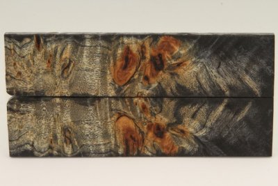 Plaquettes pour la coutellerie, Loupe de Peuplier stabilis&eacute;e noire, ref:PLpPEs76224nr