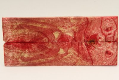 Plaquettes pour la coutellerie, Loupe de Peuplier stabilis&eacute; rouge, ref:PLpPEs76241r