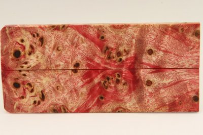 Plaquettes pour la coutellerie, Loupe de Peuplier stabilis&eacute; rouge, ref:PLpPEs76243r