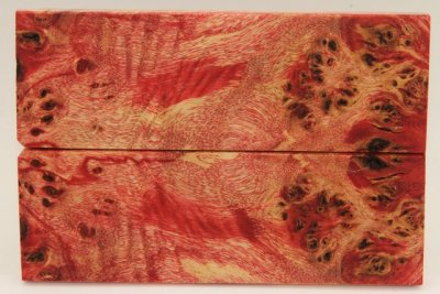 Plaquettes pour la coutellerie, Loupe de Peuplier stabilis&eacute; rouge, ref:PLpPEs76247r