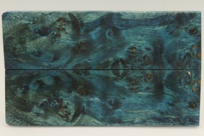 Plaquettes pour la coutellerie, Loupe de Peuplier stabilis&eacute;e bleue, ref:PLpPEs76286b