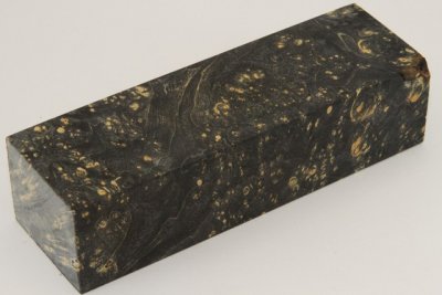 Bloc pour la coutellerie, Loupe d'Erable N&eacute;gundo stabilis&eacute; noir, ref:BLpErs76314nr