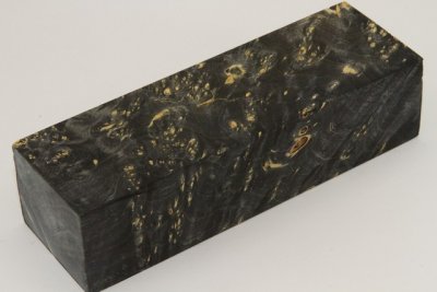 Bloc pour la coutellerie, Loupe d'Erable N&eacute;gundo stabilis&eacute; noir, ref:BLpErs76315nr